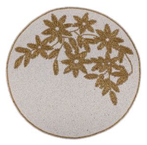 Printeresty Handmade Embroidery Glass Seed <b>Beaded</b> Placemat For Festive Homedecor Classic Dining Coffee Table Centerpiece Display - Product Image 6