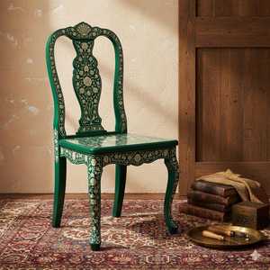 Fauteuil d'appoint fait main avec incrustations en os |   Design floral botanique - Product Image 5