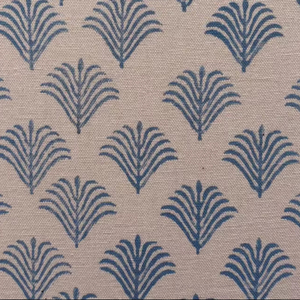 ผ้าฝ้ายพิมพ์ลายด้วยมือ ลายดอกไม้สีฟ้า ลายบูตะ ผ้าฝ้ายอินเดียทำมือเนื้อนุ่ม วัสดุสำหรับตัดเย็บเสื้อผ้า - Product Image 2