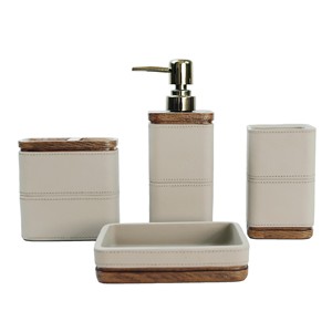 Distributeur de savon rustique en bois de manguier sculpté à la main - Accessoires de salle de bain en gros - Product Image 3