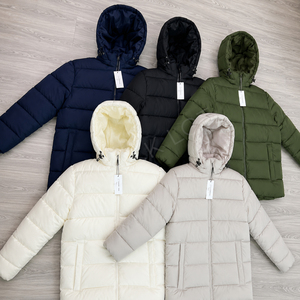 Winter Casual Outerwear Polyester Material Zipper Front Windproof Thick <b>Down</b> <b>Filled</b> Hooded Puffer <b>Jacket</b> for <b>Men</b> Stock Apparels - Product Image 2