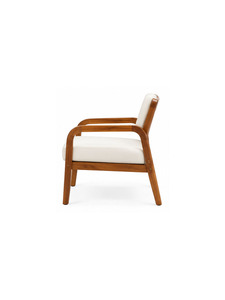 Sillón Moderno de Madera Maciza con Asiento y Respaldo Tapizados, Diseño de Mediados de Siglo para Sala de Estar y Muebles de Salón - Product Image 5