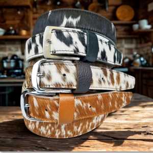 Ceinture décontractée vintage en cuir de vachette véritable rivetée avec boucle carrée en alliage, largeur 3,5 cm, longueur 120 cm - Product Image 3
