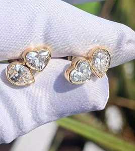 Pendientes de Diamantes Cultivados en Laboratorio de 1.00CT con Corte Corazón y Pera, Tipo Toi Moi, con Oro Sólido de 14K, para Regalo de Aniversario o Fiesta para Mujer - Product Image 5