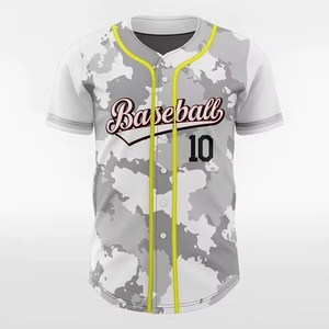 Camiseta de Béisbol Sublimada Personalizada con Patrón de Camuflaje, Manga Corta, Unisex, Transpirable, de Poliéster, para Todas las Temporadas, Corte Regular - Product Image 3