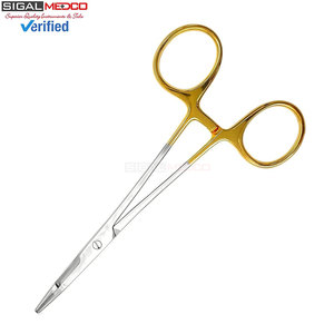 Aguja Olsen Hegar/Porta Suturas TC de Alemania, Acero Inoxidable, Anillos Dorados, 6.5 Pulgadas, Grado Premium, Manual, Certificado CE - Product Image 1