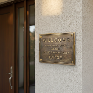Panneau de bienvenue de jardin en laiton, plaque métallique personnalisée, plaque murale décorative, signalisation extérieure pour aménagement paysager - Product Image 5