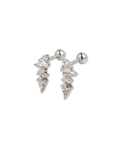 Pendientes de Oro Rosa de 14K con Diamantes Cultivados en Laboratorio, Diseño Geométrico de Diamantes de Corte Mixto, Joyería Fina Moderna - Product Image 3