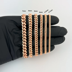 Collares de Cadena de Eslabones Modernos Chapados en Oro Rosa, Cadena de Caja de 4mm, 3.2mm, 2.7mm, Unisex, Aleación de Zinc, Joyería para Uso Diario, Regalo - Product Image 3