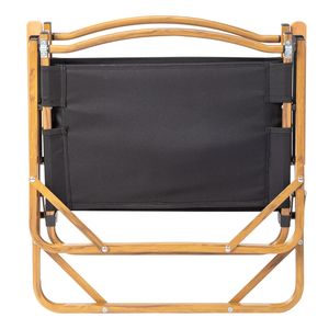 Silla de Camping de Tamaño Mediano 53*55*61cm, Marco de Aluminio, Tela Oxford Negra 600D, Capacidad de Carga de 100kg, Imitación de Madera con Acabado en Aerosol - Product Image 6
