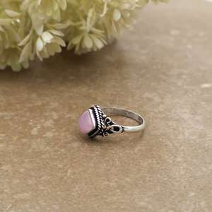 Vintage Handmade Pink Rose Quartz Gemstone Brass <b>Ring</b> 925 Silver Plated Adjustable Square <b>Statement</b> Boho Hippie Unisex <b>Ring</b> - Product Image 3