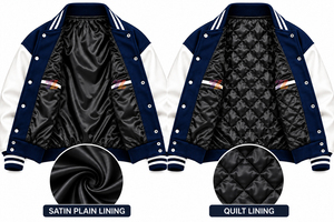 Custom <b>Men</b> Women Plus Size Letterman Baseball Varesity Jackets Cotton <b>Fleece</b> PU Leather Sleeves Satin Sublimation Printed Lining - Product Image 4