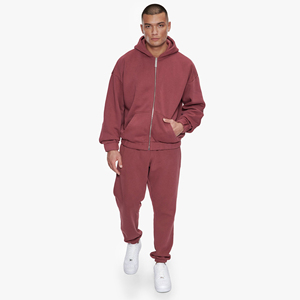 Best men basics oversized zipper hoodie durable casual design soft cotton fleece fabric full <b>zip</b> <b>hooded</b> relaxed and loose fit - Product Image 5