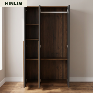 Armario Moderno de Tablero Laminado con 4 Puertas, Mueble de Dormitorio, Diseño Clásico Moderno, Gran Capacidad de Almacenamiento, Ideal para Casa de Alquiler - Product Image 4