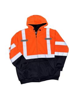 Veste de sécurité haute visibilité imperméable conforme aux normes ANSI CLASSE 3 et EN ISO 20471 CLASSE 2, avec logo personnalisé, doublure et fermeture éclair en laiton. - Product Image 3