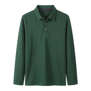 Camisa Formal de Manga Larga para Hombre, Camisa de Golf con Patrón Sólido, Tejido de Punto, Tinte Liso, Secado Rápido - Product Image 4