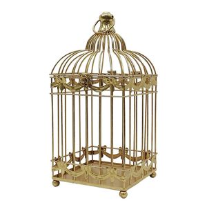 Cage à oiseaux élégante en métal avec espace de jeu ouvert, perchoirs en bois, grille anti-graines amovible et plateau extractible - Product Image 3