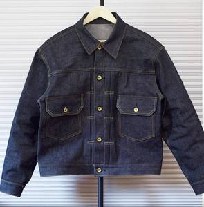 Chaqueta de mezclilla encerada para hombre, cuello vuelto, cierre de botones, manga regular, color liso, estilo workwear lavado, para otoño - Product Image 4