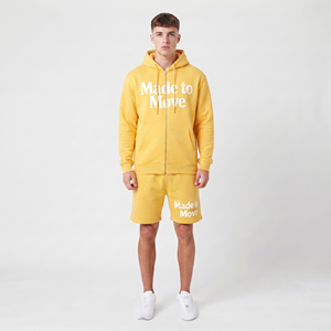 Men Zipper Puff Print Sweat Hoodie <b>Set</b> Casual <b>Twin</b> <b>Set</b> Hoodie And Sweat Shorts <b>Set</b> Men's Fleece Cotton fashion Hoodie Shorts <b>Set</b> - Product Image 6