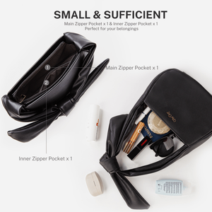 Bolso de Mano Pequeño de Cuero Vegano para Mujer con Cierre, Bolsos de Hombro Negros para Mujer - Product Image 4