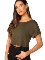 Camiseta Corta Personalizada con Cuello Redondo, Transpirable, Informal, de Punto, de Algodón y Elastano, para Mujer, con Estampado, Precio Económico, OEM, Moda Personalizada