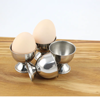 Eleganter 2-teiliger Eierständer aus Edelstahl, hochwertig, für den Frühstückstisch, Eierhalter, Großhandelslieferant
