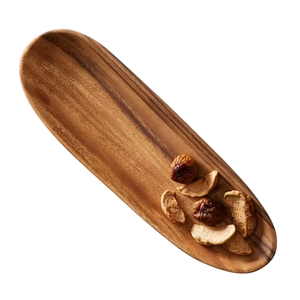 Plateau de service rectangulaire en bois d'acacia fait main de qualité supérieure avec poignées métalliques, plateau de table basse en bois naturel - Product Image 4