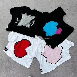 350gsm Fabricante personalizado Heavyweight Distressed Cropped Boxy Fit Camiseta Oversized Boxy Drop Shoulder T-shirt - Product Image 4