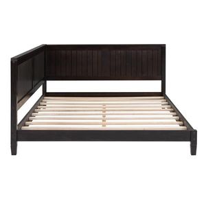 "Modern Full-Size Espresso Wood Daybed/<b>Sofa</b> <b>Bed</b> with Fabric Upholstery & <b>Inflatable</b> Option" - Product Image 3