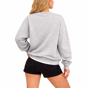 Best Quality Women Oversized Crew Neck <b>Sweatshirt</b> Custom Text Print Casual Fleece Pullover Winter Wear For Streetwear - Product Image 5