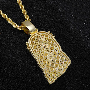 AMBER JEWELS Collar con Colgante de Rostro de Cristo T-3056, Plata 925, Circonitas, Cadena de Cuerda con Micro Pavé, Joyería Religiosa Clásica Unisex - Product Image 2