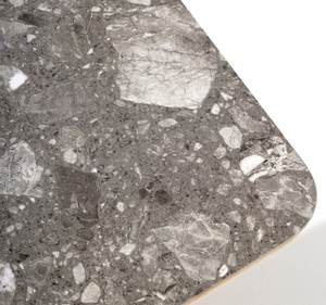 Table basse moderne d'extérieur avec plateau en marbre et base en teck massif, table de salon de luxe pour jardin, style minimaliste - Product Image 5