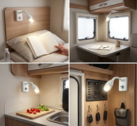 Esnek Boyunlu RV Aplik LED 12V, Karavan, Motorlu Karavan, Kampçı, Tekne, Kabin İç Aydınlatma Apliği