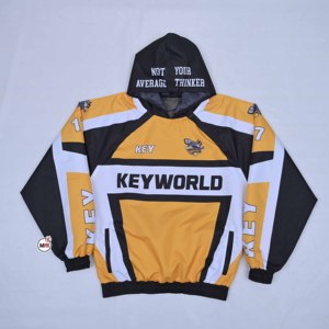 เสื้อฮู้ดดี้ปักลายแบบกำหนดเองสำหรับผู้ชาย ทรงปกติ ผ้าฝ้ายเทอร์รี่ 100% สไตล์ลำลอง สตรีทแวร์ ลายดาวและสายฟ้า สำหรับฤดูใบไม้ร่วง - Product Image 1