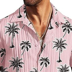 Chemises d'été pour hommes à manches courtes de haute qualité, impression par sublimation personnalisée, chemises d'été pour hommes en vente - Product Image 5