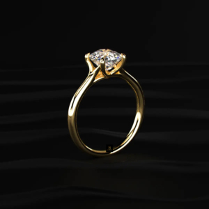 Anillo de diamante cultivado en laboratorio, corte cojín, solitario, con tallo dividido, en oro, plata, amarillo, blanco, rosa, con brillo deslumbrante y brillantez sostenible. - Product Image 2