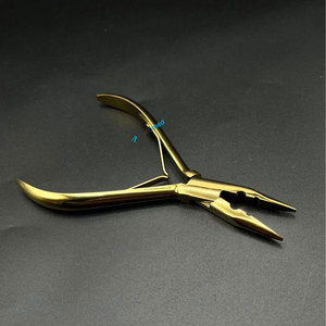 Custom Logo 2-Hole Gold Plasma Scissor Hair Extension Plier Sustainable Steel Razor <b>Engraved</b> Custom Design Hair Extension <b>Tools</b> - Product Image 6