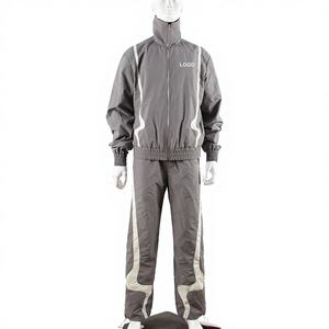 Conjunto de Chándal Deportivo Cortavientos de Nylon para Hombre, 2 Piezas, Estilo Retro, Holgado, Tallas Grandes, Chaqueta y Pantalón Personalizados - Product Image 4