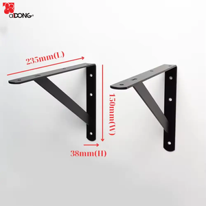 Heavy Duty L Shape Metal <b>Triangle</b> Wall <b>Bracket</b> Black Floating <b>Shelf</b> Support <b>Bracket</b> for DIY Home Use ADONG A04 - Product Image 2