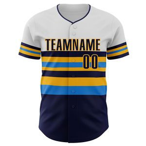 Camiseta de Béisbol Personalizada Unisex de Manga Corta con Botones al Frente, Diseño a Rayas, Impresión por Transferencia de Calor, Poliéster Transpirable para Verano - Product Image 1