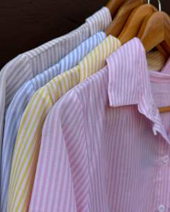 Camisa Corta con Botones y Estampado a Rayas para Uso Diario, Camisas para Mujer en Oferta, Venta al por Mayor - Product Image 6