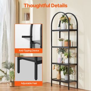 Libreria a 4 Ripiani in Metallo, Design Industriale Vintage Rustico, Scaffali Aperti, Libreria e Scaffale Portaoggetti Autoportante - Product Image 3