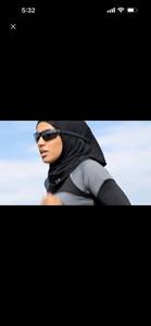 Premium Sports Hijab Women Black Plain Long Lightweight Polyester Performance Fabric 4 Way Stretch Breathable Quick Dry Sweat - Product Image 2
