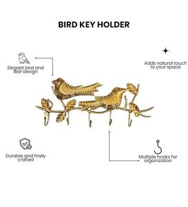 Vintage Metal Bird Wall <b>Hooks</b> With 4 <b>Hooks</b> <b>For</b> Keys And <b>Towels</b> Decorative Animal Pattern Wall Mount <b>Hook</b> Set - Product Image 6