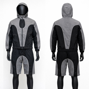 Custom New Fashion Two-Piece Shorts Set Windbreaker <b>Zip</b>-<b>Up</b> Hooded <b>Jacket</b> with Track Suit Short Sets for Women men's <b>jackets</b> - Product Image 6