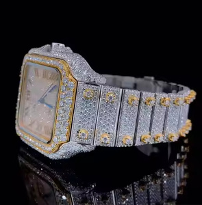 Platinum Luxe Wave iced out Moissanite Quartz Watch for Men Diamond Style Luxury Wrist Watch Sparkle and Solid Construction - Product Image 2