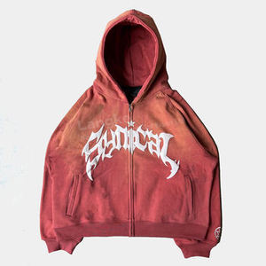 Sudadera con capucha personalizada de 500GSM de alto gramaje, con lavado ácido, estilo vintage desgastado, hombros caídos, corte holgado, de forro polar, estilo streetwear - Product Image 5