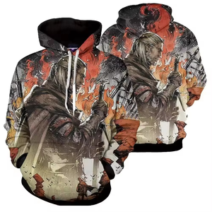 Sudadera con Capucha para Hombre, Diseño Sólido con Estampado por Sublimación, Tejido de Punto, 100% Poliéster, Corte Regular, Ropa Casual de Otoño, Talla 6XL - Product Image 3