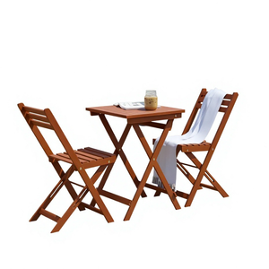 Conjunto de comedor para exteriores de 4 plazas, muebles con estructura de madera y aluminio, resistente a la intemperie, conjunto para balcón, conjunto de muebles de jardín para exteriores - Product Image 5