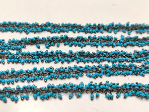 1 Foot- Smooth Turquoise Grape Beaded 2mm Cluster Chain. <b>Wire</b> Wrap Angoori Chain - Product Image 6